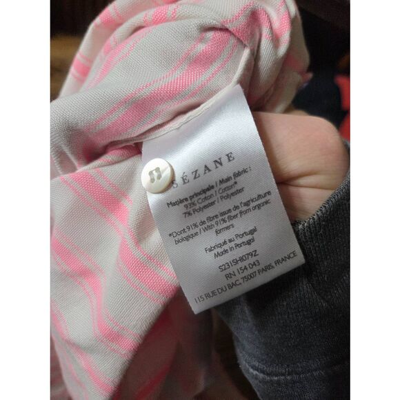 Sézane Max pink/white striped button down shirt sz 36 (US 4) - Picture 4 of 4